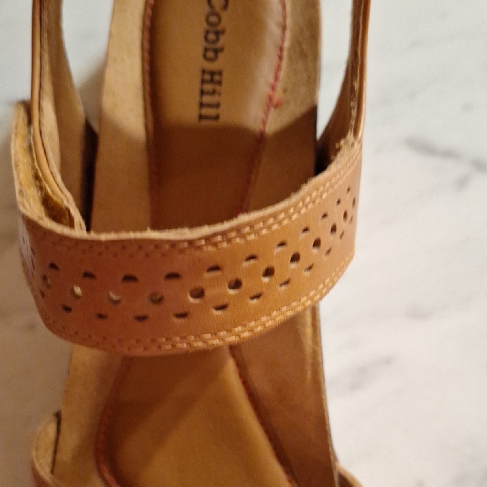 Cobb Hill May Wave Leather Slingback Sandals 10W - Picture 6 of 8